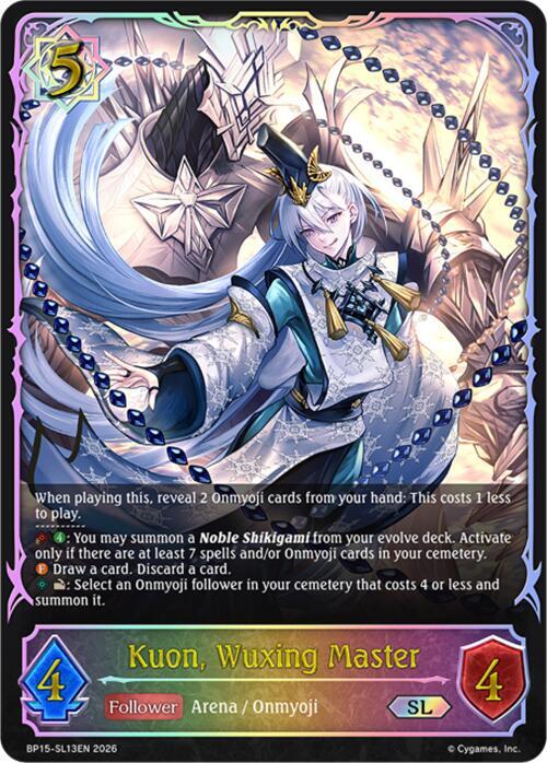 Kuon, Wuxing Master (SL) - BP15: Trial of the Omens (BP15-SL13EN) - Trinity Hobby