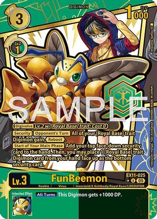 FunBeemon (Rare Pull) (EX11-025) - [Dawn of Liberator] Foil