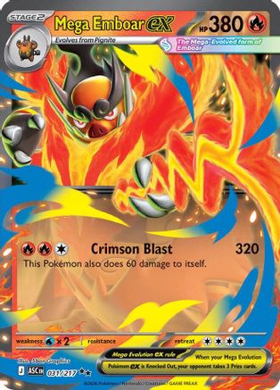 Mega Emboar ex - (031/217) Holofoil [ME Ascended Heroes] - Trinity Hobby