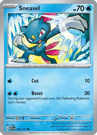 Sneasel - (044/null) Reverse Holofoil [ME Ascended Heroes] - Trinity Hobby