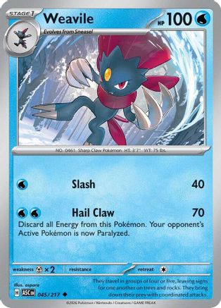 Weavile - (045/217) [ME Ascended Heroes] - Trinity Hobby