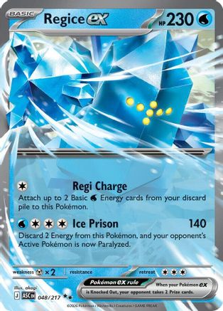 Regice ex - (048) Holofoil [ME Ascended Heroes] - Trinity Hobby