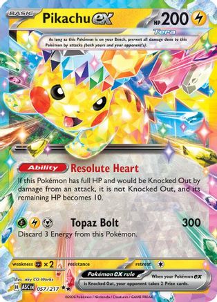 Pikachu ex - (057/217) Holofoil [ME Ascended Heroes] - Trinity Hobby