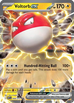 Voltorb ex - (058) Holofoil [ME Ascended Heroes] - Trinity Hobby