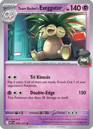 Team Rocket's  exeggutor - (078) Reverse Holofoil [ME Ascended Heroes] - Trinity Hobby