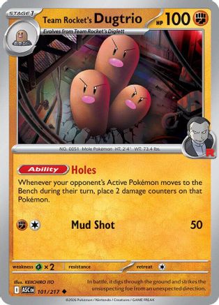Team Rocket's Dugtrio - (101/217) [ME Ascended Heroes] - Trinity Hobby