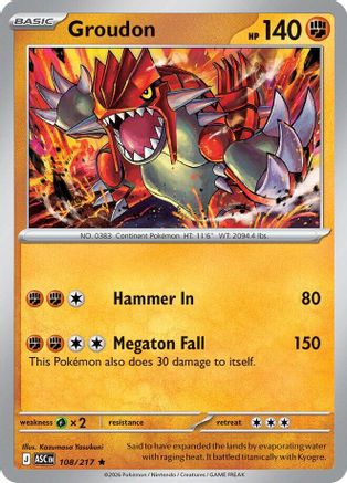 Groudon - (108) Holofoil [ME Ascended Heroes] - Trinity Hobby