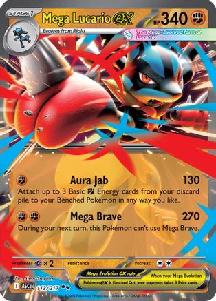 Mega Lucario ex - (113) Holofoil [ME Ascended Heroes] - Trinity Hobby