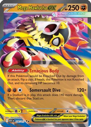 Mega Hawlucha ex - (116/217) Holofoil [ME Ascended Heroes] - Trinity Hobby