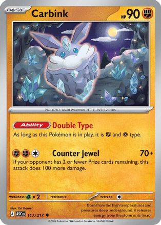 Carbink - (117/217) Reverse Holofoil [ME Ascended Heroes] - Trinity Hobby
