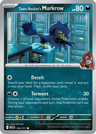Team Rocket's Murkrow - (126) Reverse Holofoil [ME Ascended Heroes] - Trinity Hobby