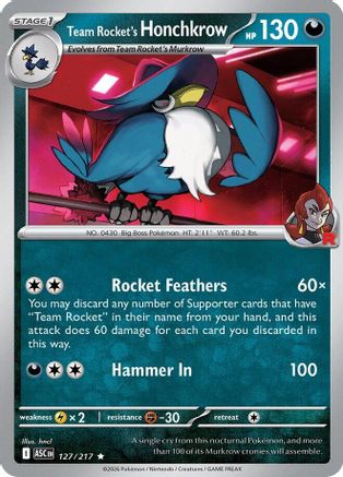 Team Rocket's Honchkrow - (127) Holofoil [ME Ascended Heroes] - Trinity Hobby