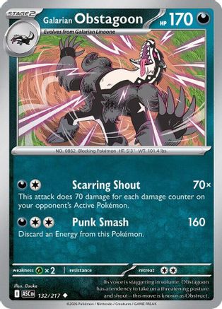 Galarian Obstagoon - (132/217) Reverse Holofoil [ME Ascended Heroes] - Trinity Hobby