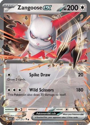 Zangoose ex - (167) Holofoil [ME Ascended Heroes] - Trinity Hobby