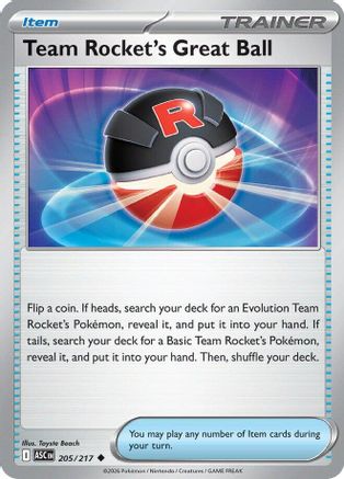 Team Rocket's Great Ball - (205) Reverse Holofoil [ME Ascended Heroes] - Trinity Hobby