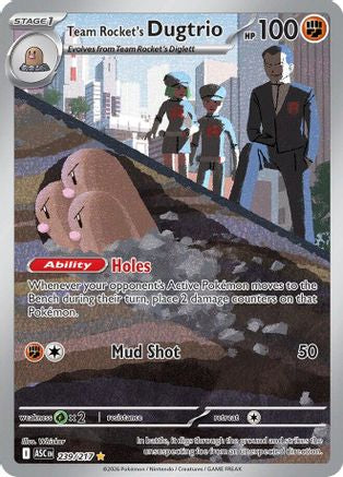 Team Rocket's Dugtrio - (239/217) Holofoil [ME Ascended Heroes] - Trinity Hobby