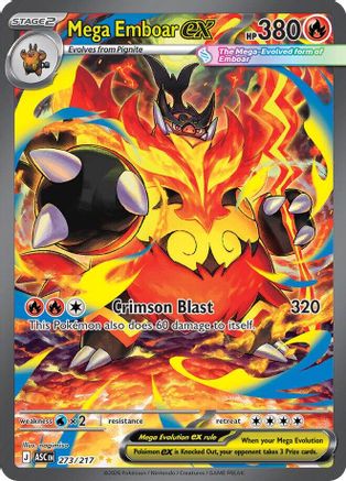 Mega Emboar ex - (273/217) Holofoil [ME Ascended Heroes] - Trinity Hobby