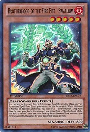 Brotherhood of the Fire Fist - Swallow [CBLZ-EN027] Super Rare - Trinity Hobby