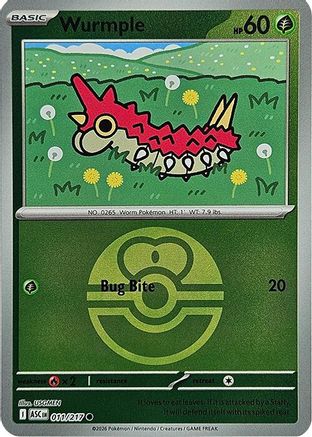 Wurmple (Love Ball) - (011) Reverse Holofoil [ME Ascended Heroes] - Trinity Hobby