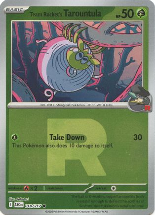 Team Rocket's Tarountula (Team Rocket) - (018) Reverse Holofoil [ME Ascended Heroes] - Trinity Hobby