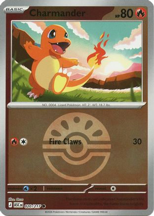 Charmander (Quick Ball) - (020) Reverse Holofoil [ME Ascended Heroes] - Trinity Hobby