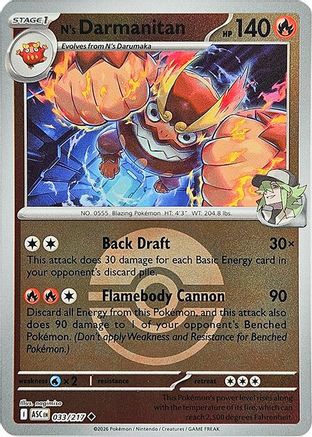 N's Darmanitan (Poke Ball) - (033) Reverse Holofoil [ME Ascended Heroes] - Trinity Hobby