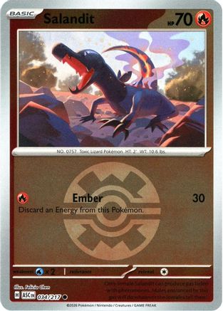 Salandit (Quick Ball) - (034) Reverse Holofoil [ME Ascended Heroes] - Trinity Hobby