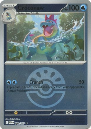 Croconaw (Friend Ball) - (042) Reverse Holofoil [ME Ascended Heroes] - Trinity Hobby