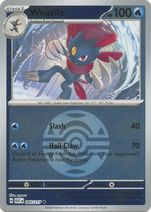 Weavile (Dusk Ball) - (045/217) Reverse Holofoil [ME Ascended Heroes]
