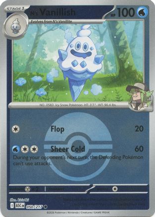 N's Vanillish (Poke Ball) - (050) Reverse Holofoil [ME Ascended Heroes]
