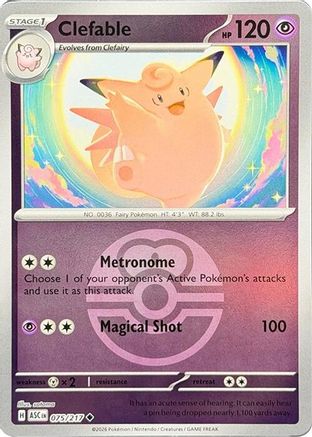 Clefable (Love Ball) - (075) Reverse Holofoil [ME Ascended Heroes] - Trinity Hobby