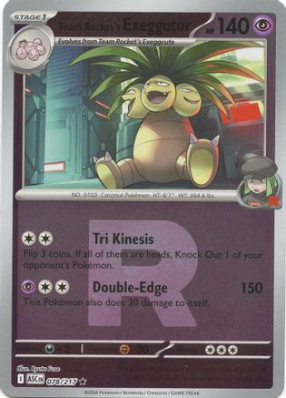 Team Rocket's exeggutor (Team Rocket) - (078) Reverse Holofoil [ME Ascended Heroes]
