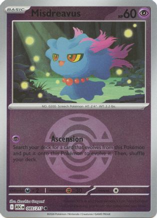 Misdreavus (Dusk Ball) - (085/217) Reverse Holofoil [ME Ascended Heroes] - Trinity Hobby