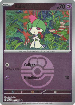 Ralts (Love Ball) - (087) Reverse Holofoil [ME Ascended Heroes] - Trinity Hobby