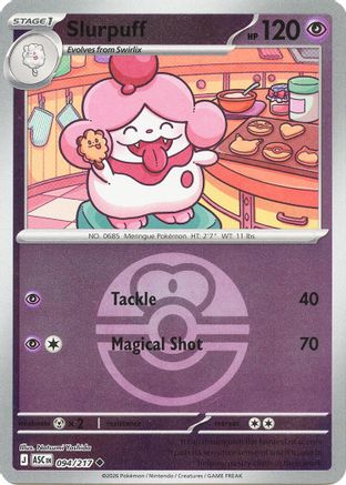 Slurpuff (Love Ball) - (094/217) Reverse Holofoil [ME Ascended Heroes] - Trinity Hobby