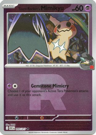 Team Rocket's Mimikyu (Team Rocket) - (097/217) Reverse Holofoil [ME Ascended Heroes] - Trinity Hobby