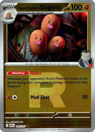Team Rocket's Dugtrio (Team Rocket) - (101/217) Reverse Holofoil [ME Ascended Heroes] - Trinity Hobby