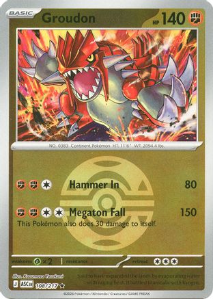 Groudon (Dusk Ball) - (108) Reverse Holofoil [ME Ascended Heroes] - Trinity Hobby