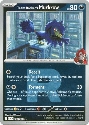Team Rocket's Murkrow (Team Rocket) - (126) Reverse Holofoil [ME Ascended Heroes] - Trinity Hobby