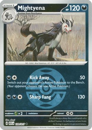 Mightyena (Dusk Ball) - (129/217) Reverse Holofoil [ME Ascended Heroes] - Trinity Hobby