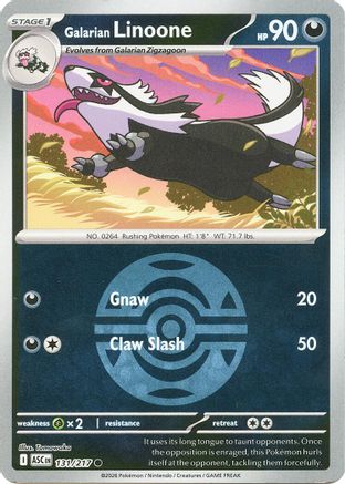 Galarian Linoone (Dusk Ball) - (131) Reverse Holofoil [ME Ascended Heroes] - Trinity Hobby