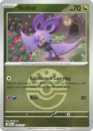 Noibat (Friend Ball) - (156) Reverse Holofoil [ME Ascended Heroes] - Trinity Hobby
