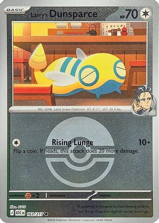 Larry's Dunsparce (Poke Ball) - (163) Reverse Holofoil [ME Ascended Heroes] - Trinity Hobby