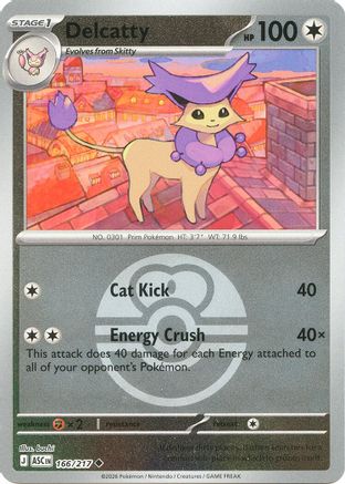 Delcatty (Love Ball) - (166) Reverse Holofoil [ME Ascended Heroes] - Trinity Hobby