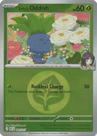 Erika's Oddish (Energy Symbol Pattern) - (001) Reverse Holofoil [ME Ascended Heroes] - Trinity Hobby
