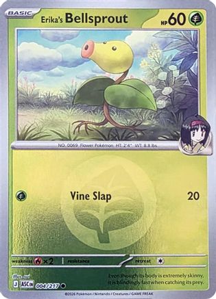 Erika's Bellsprout (Energy Symbol Pattern) - (004) Reverse Holofoil [ME Ascended Heroes] - Trinity Hobby