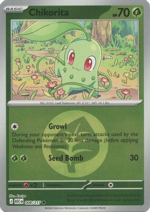 Chikorita (Energy Symbol Pattern) - (008) Reverse Holofoil [ME Ascended Heroes] - Trinity Hobby