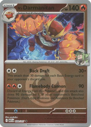 N's Darmanitan (Energy Symbol Pattern) - (033) Reverse Holofoil [ME Ascended Heroes]