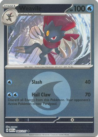 Weavile (Energy Symbol Pattern) - (045/217) Reverse Holofoil [ME Ascended Heroes] - Trinity Hobby