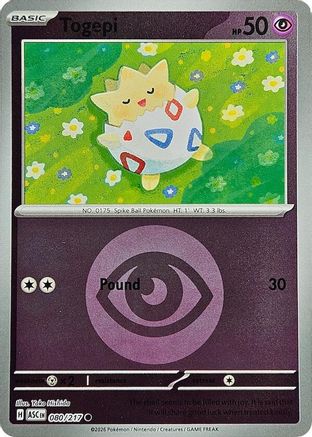 Togepi (Energy Symbol Pattern) - (080) Reverse Holofoil [ME Ascended Heroes] - Trinity Hobby